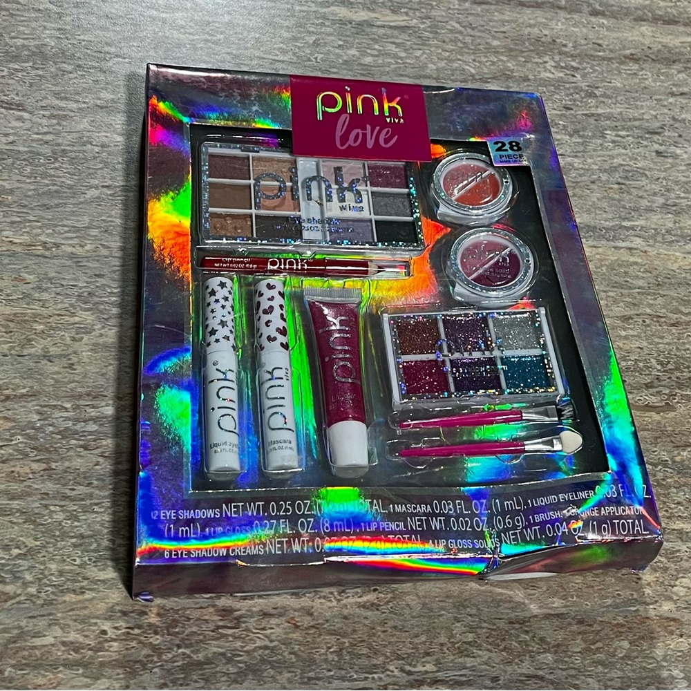 NIB Pink Love makeup set
